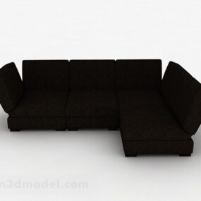 Mẫu 3d trang trí ghế sofa nhiều chỗ màu nâu
