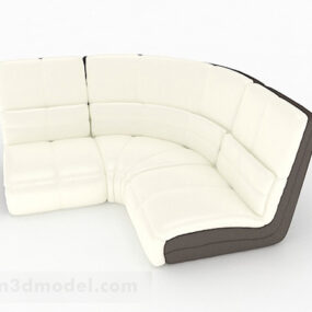 أريكة بيضاء متعددة المقاعد ديكور 3D نموذج