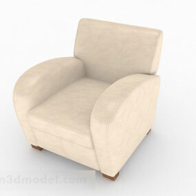 Hnědý minimalistický 3D model Single Sofa Decor