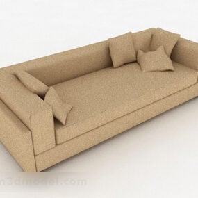 Brown Multi-seats Sofa Decor V1 3d model