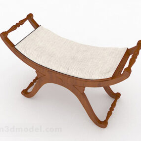 Brązowy drewniany fotel wypoczynkowy Model 3D