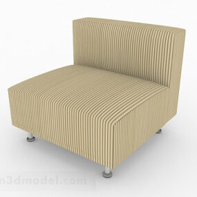 Striped Brown Single Sofa Decor 3d model