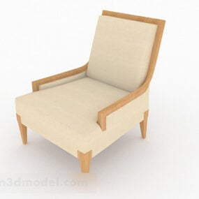 Gul Minimalist Single Sofa Decor V4 3d-modell