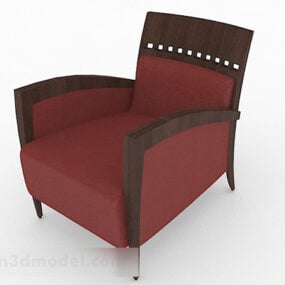 Red Home Single Sofa Decor 3d model
