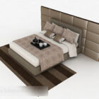 Decoración de cama doble marrón V1