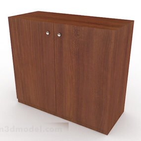 Brown Wooden Entrance Cabinet Decor 3d model