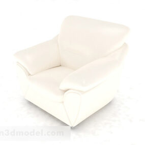 White Fabric Home Single Sofa Decor 3d model