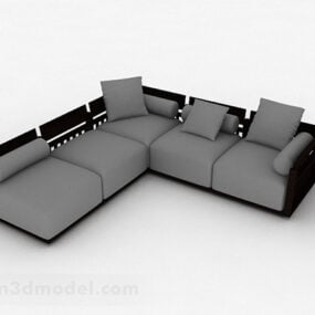 Мінімалістичний багатомісний кутовий диван 3d модель