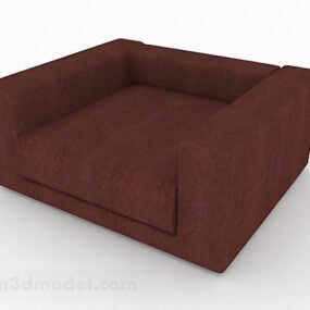 Dark Red Single Sofa Decor 3d model