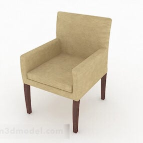 Brown Minimalist Single Sofa Decor V2 3d model