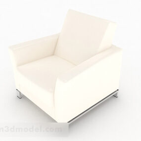 Minimalist Single Sofa White Color 3d model