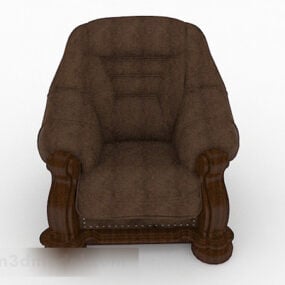 Brown Single Sofa Decor V1 3d model