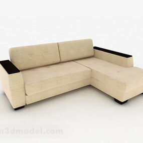 Beige Multi-seats Sofa Decor 3d model
