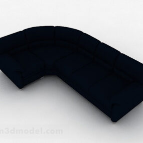 青いマルチシートソファ家具V2 3Dモデル
