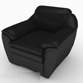 Black Leather Sofa Chair Furniture 3d model