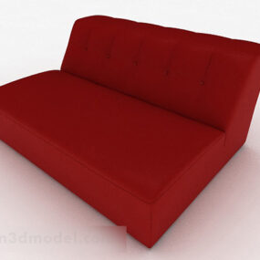 Red Fabric Minimalist Sofa Furniture 3d model