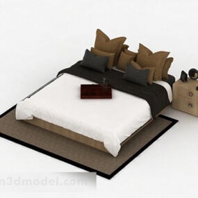 Home Double Bed Furniture V1 3d model
