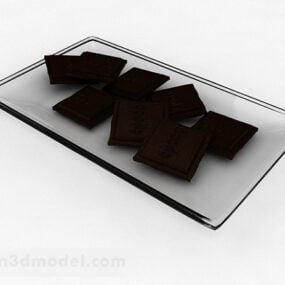 Comida de chocolate no disco Modelo 3d