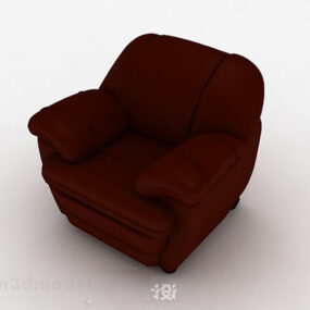 深红色简约沙发椅家具3d模型