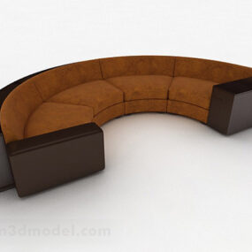 茶色のマルチシートソファ家具V5 3Dモデル