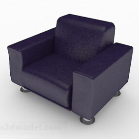Tmavě modrý minimalistický 3D model sedací soupravy