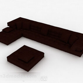 Red Minimalist Multi-seats Sofa Furniture V1 3d model