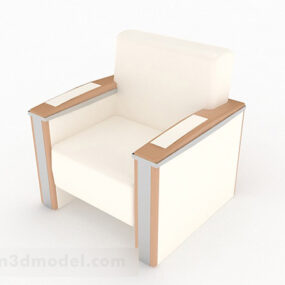 Beige Minimalist Sofa Chair Furniture 3d model