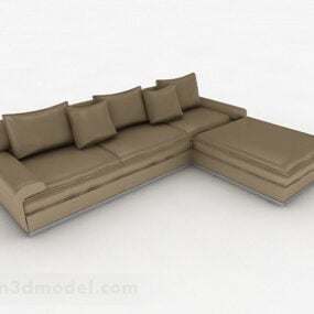 Brown Minimalist Multi-seats Sofa Furniture V2 3d model