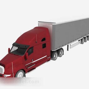 Model 3D pojazdu czerwonej ciężarówki