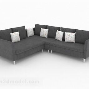 Modelo 3D de móveis de sofá com vários assentos minimalistas nórdicos