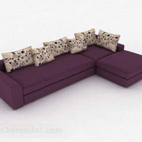 Canapé multi-sièges violet V1 modèle 3D