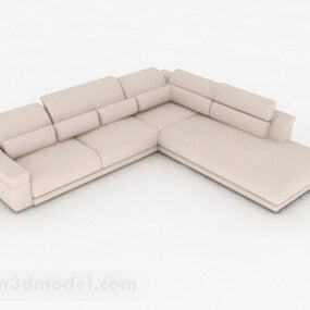 Modelo 3D de móveis de sofá com vários assentos marrom claro