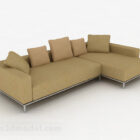 Móveis de sofá de canto de couro marrom