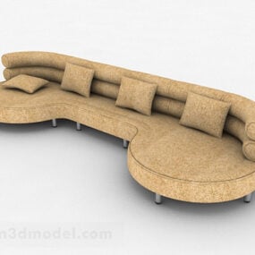 Gul Multi-sits Bred Soffa Möbler 3d-modell