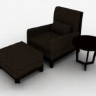 Musta minimalistinen sohvatuolihuonekalut V4