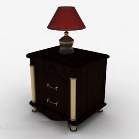 Wooden Home Bedside Table Furniture 3d model