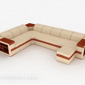 茶色のマルチシートソファ家具V8 3Dモデル