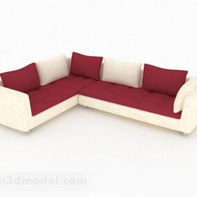 Röd Multi-sits Soffmöbler V3 3d-modell