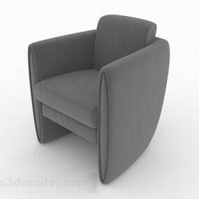 Gray Simple Sofa Chair Furniture V1 3d model