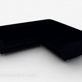 Czarna wielomiejscowa sofa Meble V5 Model 3D