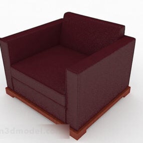 Dark Red Minimalist Sofa Chair Furniture V2 3d model