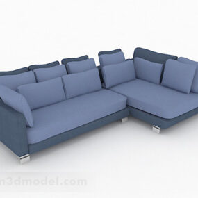 Perabot Sofa Berbilang tempat duduk Biru V3 model 3d