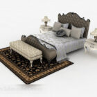 Muebles de cama doble para el hogar de estilo europeo