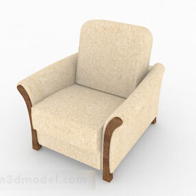 Mobília marrom clara da cadeira do sofá da casa V1 modelo 3d