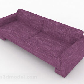 Purple Fabric Sofa Furniture 3d model