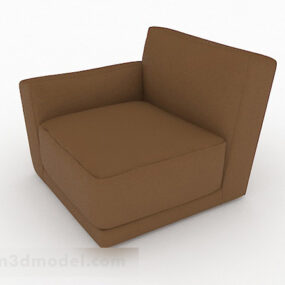 Brown Leather Minimalist Sofa Chair 3d model