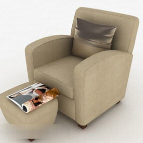 Brown Minimalist Single Sofa Furniture V3 3d model