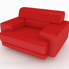 Red Color Minimalist Single Sofa V1