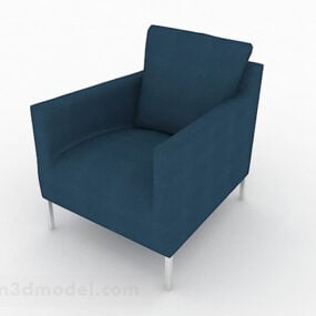 نموذج ثلاثي الأبعاد لأثاث الأريكة المفردة باللون الأزرق