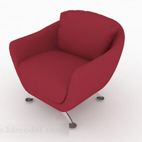 Red Minimalist Single Sofa Furniture 3d model